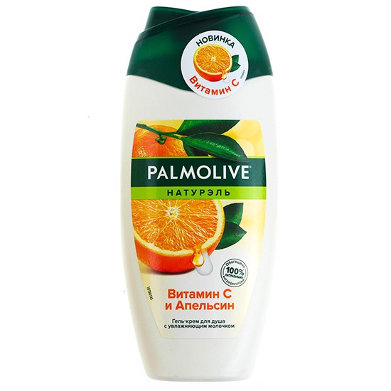 palmolive крем-гель для душа с увлажняющим молочком витамин с и апельсин
