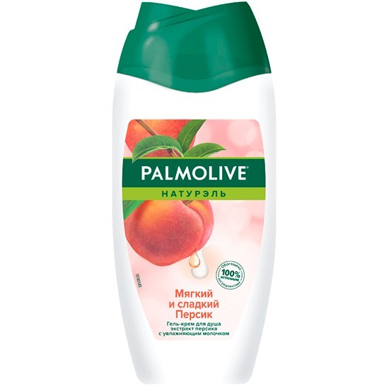palmolive крем-гель для душа с увлажняющим молочком мягкий и сладкий персик