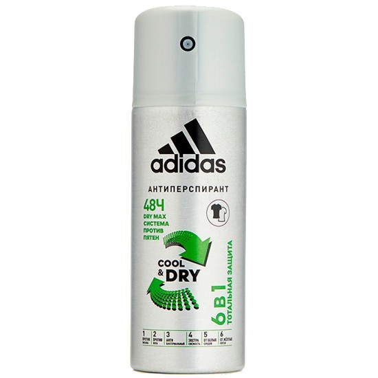 Adidas дезодорант спрей Cool&Dry 6в1 антиперспирант мужской 150 мл