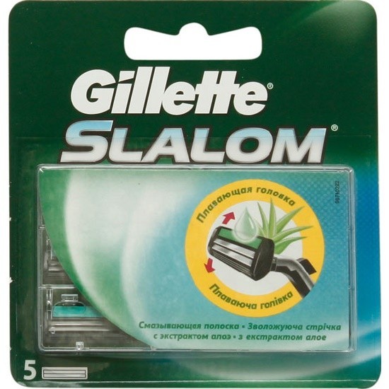 gillette сменные кассеты slalom с системой прочистки push-clean