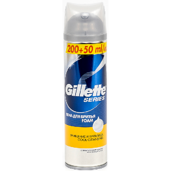 Gillette пена для бритья Series Очищение и прохлада, 250 мл