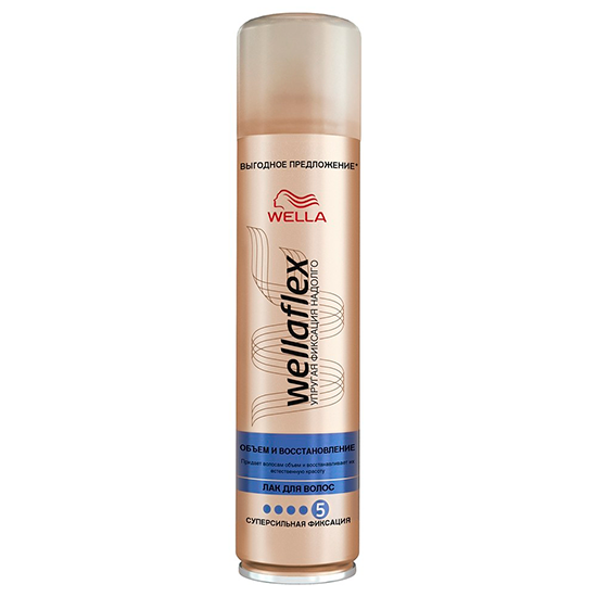 Wellaflex лак для волос Объем и восстановление суперсильной фиксации (5) 400 мл