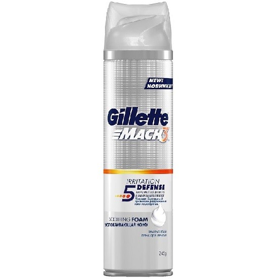 Gillette пена для бритья Mach3 Soothing успокаивающая кожу, 250 мл