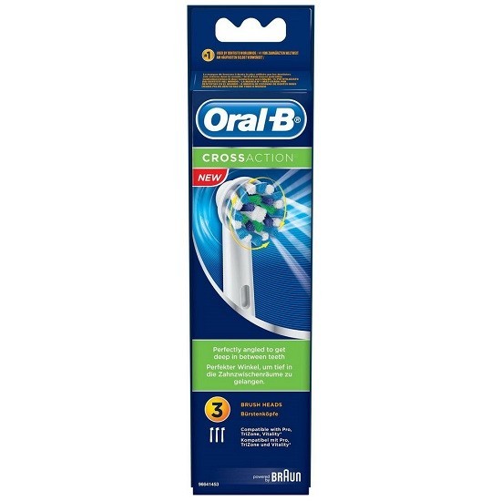 oral-b насадки для электрической зубной щетки crossaction 3 штуки