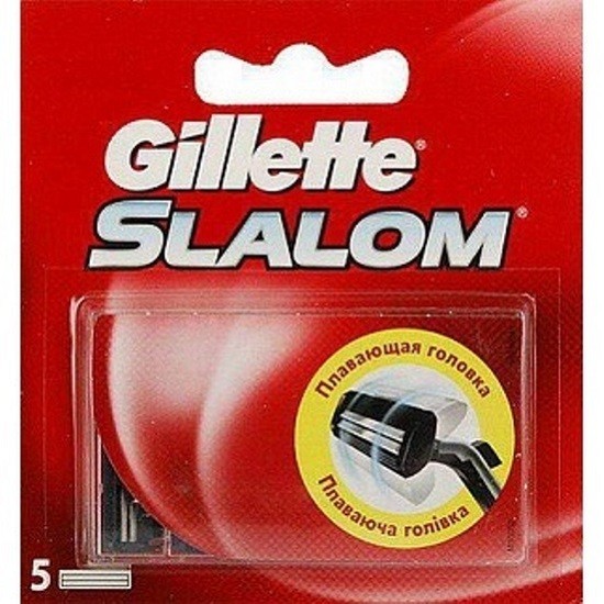 gillette сменные кассеты slalom красный блистер, 5 шт