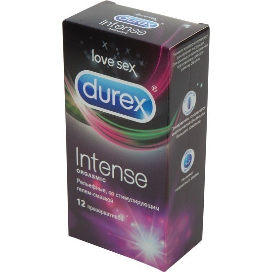 презервативы durex intense orgasmic рельефные со стимулирующим гелем-смазкой