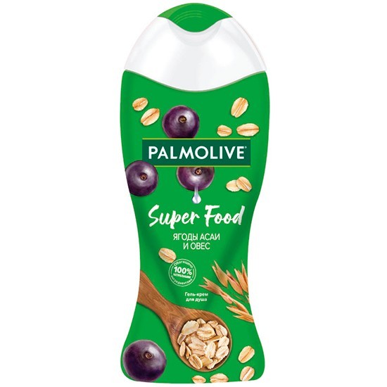 palmolive крем-гель для душа super food ягоды асаи и овес