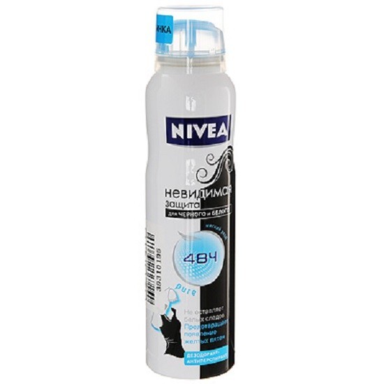 Nivea дезодорант спрей Невидимая защита для черного и белого Pure 150 мл (82230)