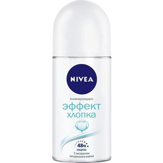 Nivea дезодорант шариковый Эффект хлопка антиперспирант 50 мл (84473)