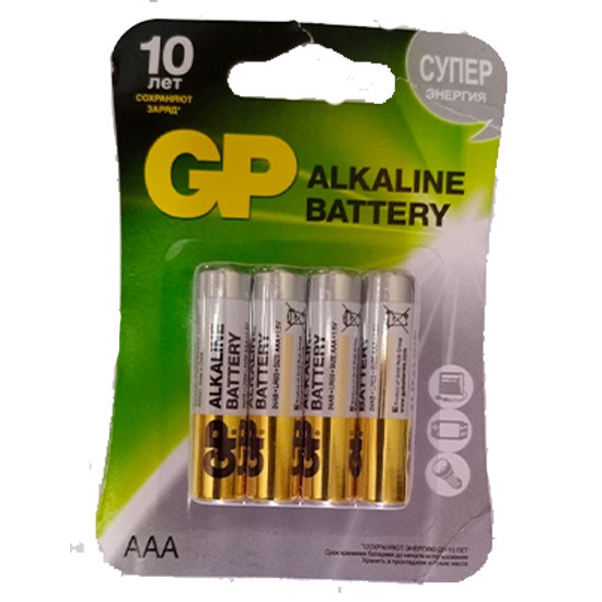 gp батарейка aaa мизинчиковая alcaline 1.5v lr03