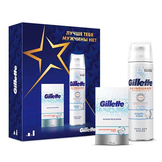 Набор Gillette Skinguard Пена для бритья 250 мл. + бальзам после бритья 75мл.
