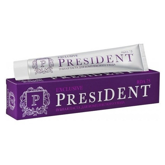 president зубная паста exclusive rda75 для комплексного ухода 75 мл