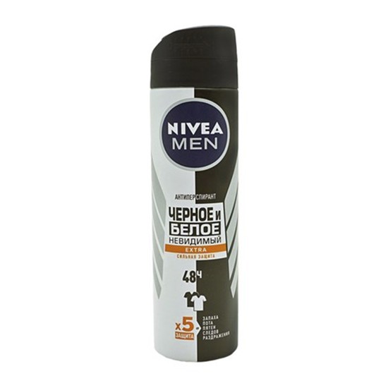 Nivea Men дезодорант спрей Невидимый для черного белого Extra антиперспирант 150ml (85388)