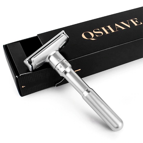 Станок двусторонний QSHAVE матовый хром короткая ручка 9 см 6 режимов
