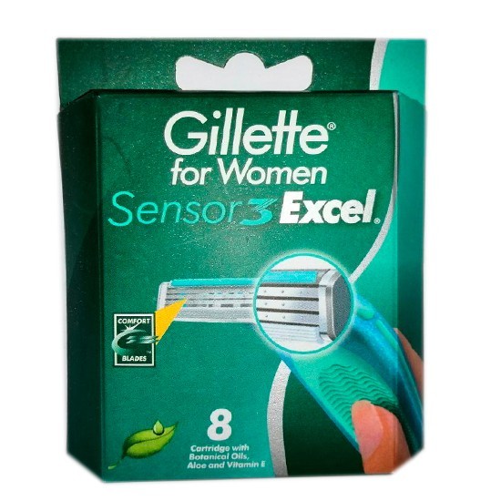 Gillette сменные кассеты женские Sensor3 Excel for Women с 3 лезвиями (8 шт)