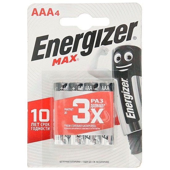 energizer батарейка aaa мизинчиковая max 1.5v lr03/mn2400