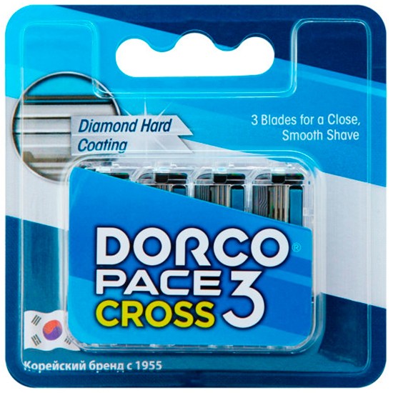 Dorco сменные кассеты PACE3 CROSS с 3 лезвиями