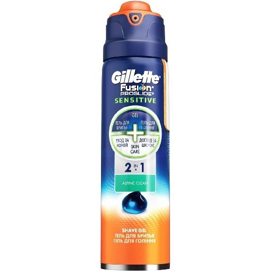 Gillette гель для бритья Fusion ProGlide 2в1 Alpine Clean для чувствительной кожи 170 мл