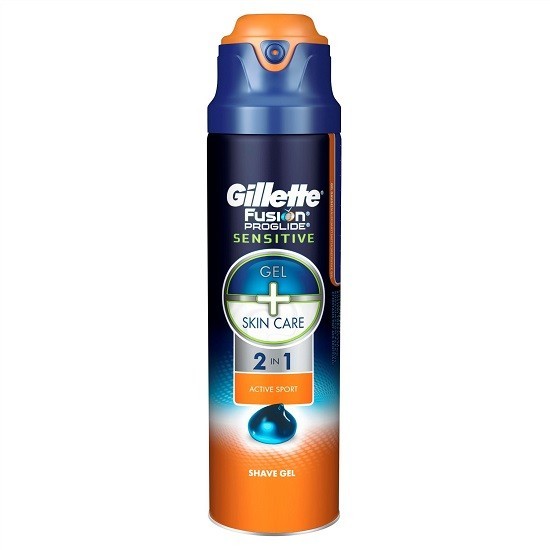 Gillette гель для бритья Fusion ProGlide 2в1 Active Sport для чувствительной кожи 170 мл