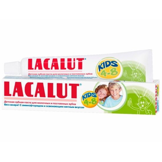Lacalut зубная паста Kiids с мятным вкусом для детей 4-8 лет 50 мл