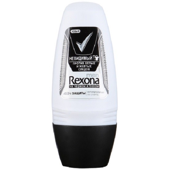 rexona men дезодорант шариковый антибактериальный невидимый на черном и белом антиперспирант 50 мл