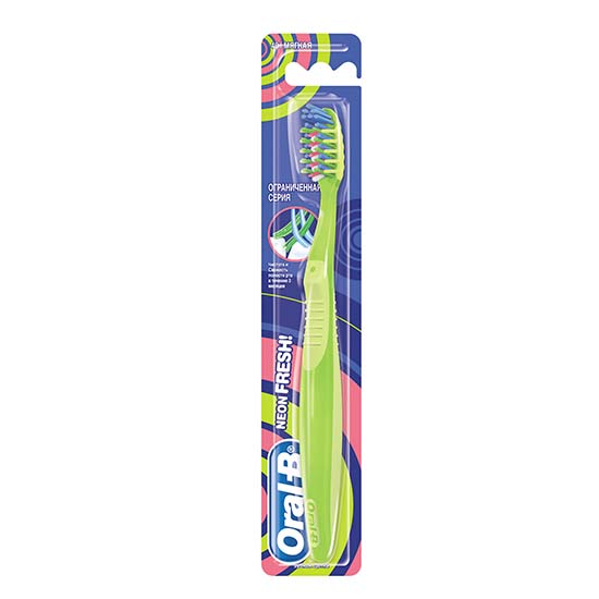 oral-b зубная щетка neon fresh мягкая