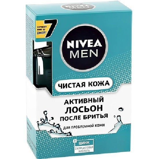 nivea men лосьон после бритья чистая кожа активный для проблемной кожи 100 мл (81397)