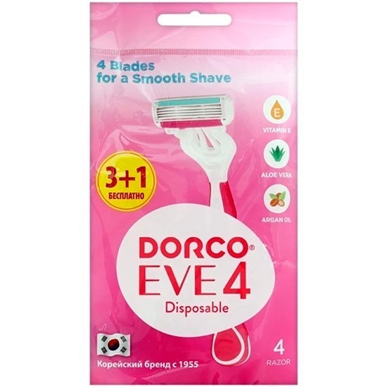 станок одноразовый женский dorco premium eve4 (shai4) с 4 лезвиями