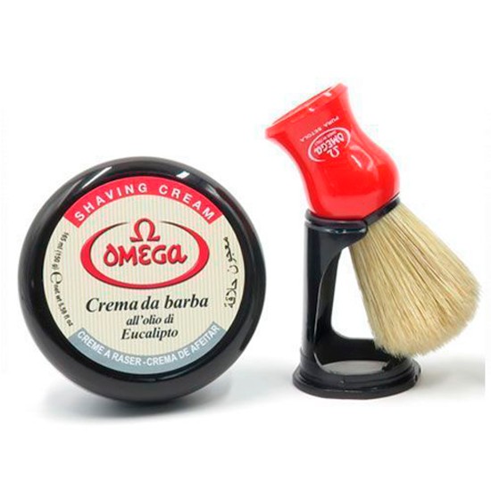 Набор Omega помазок ворс кабана и крем для бритья арт. 59.80065