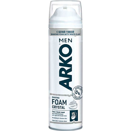 ARKO Men пена для бритья Crystal с Белой глиной 200 мл
