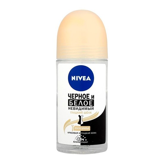 Nivea дезодорант шариковый Невидимая Защита для черного и белого шелк антиперспирант 50 мл (83784)