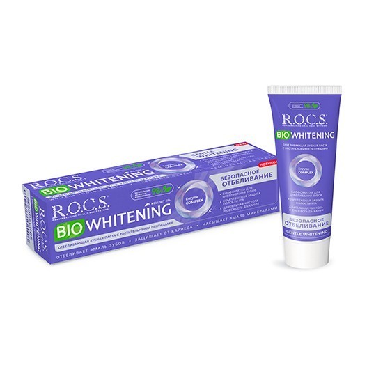 R.O.C.S. зубная паста отбеливающая Bio Whitening 75 мл