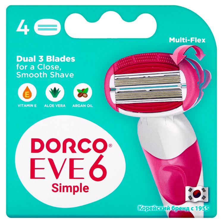 dorco сменные кассеты женские eve 6 (shai) sweetie с 6 лезвиями (3+3)