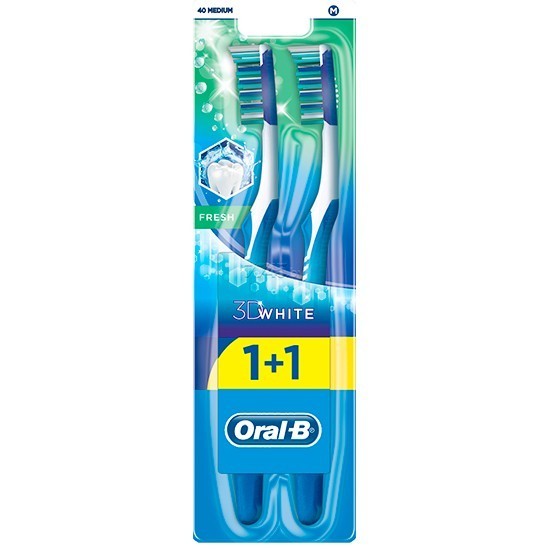 Oral-B зубная щетка 3D White Fresh средней жесткости 2 штуки