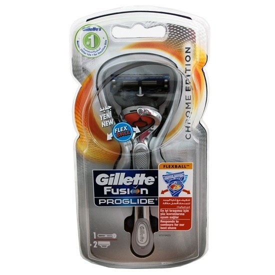 Gillette бритвенный станок Fusion ProGlide FlexBall с 2 кассетами на подставке, серия Chrome