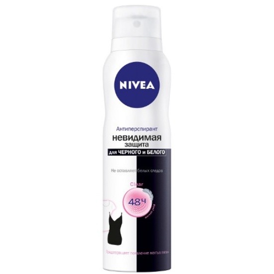 Nivea дезодорант спрей Невидимая защита для черного и белого Clear 150 мл (82237)